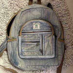 Himalayan Hemp Blue and Tan Backpack